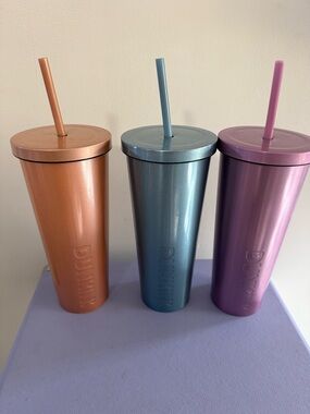 3 Dunkin Tumblers Set - Metallic colors